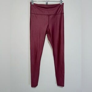 Zyia Women's LNT Legging Sz 8/10 Cranberry Metallic Ankle Length 28 Inch Yoga